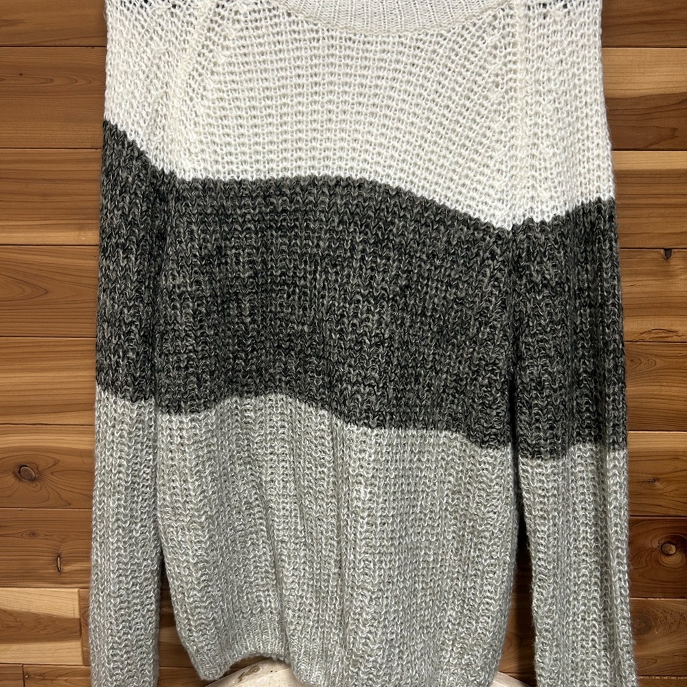 Cozy Two-Tone Knit Sweater